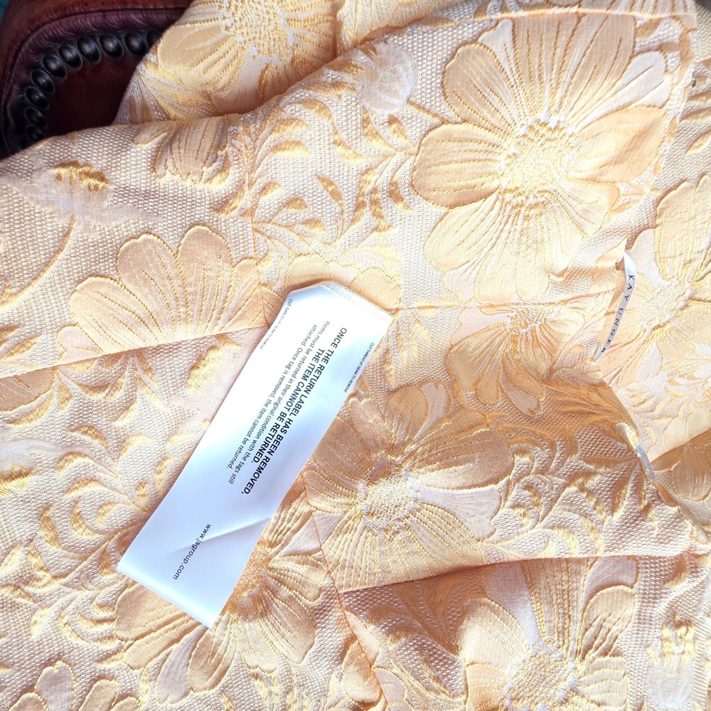 NWT Kay Unger New York Strapless Floral Jacquard Dress Saffron Size‎ 12 - Picture 9 of 9